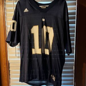 Adidas Dark Blue Men's Vintage Notre Dame Jersey with White Accents